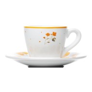 Xicara 90ml para café Com Pires Doce Encanto Amarelo Cerâmica 